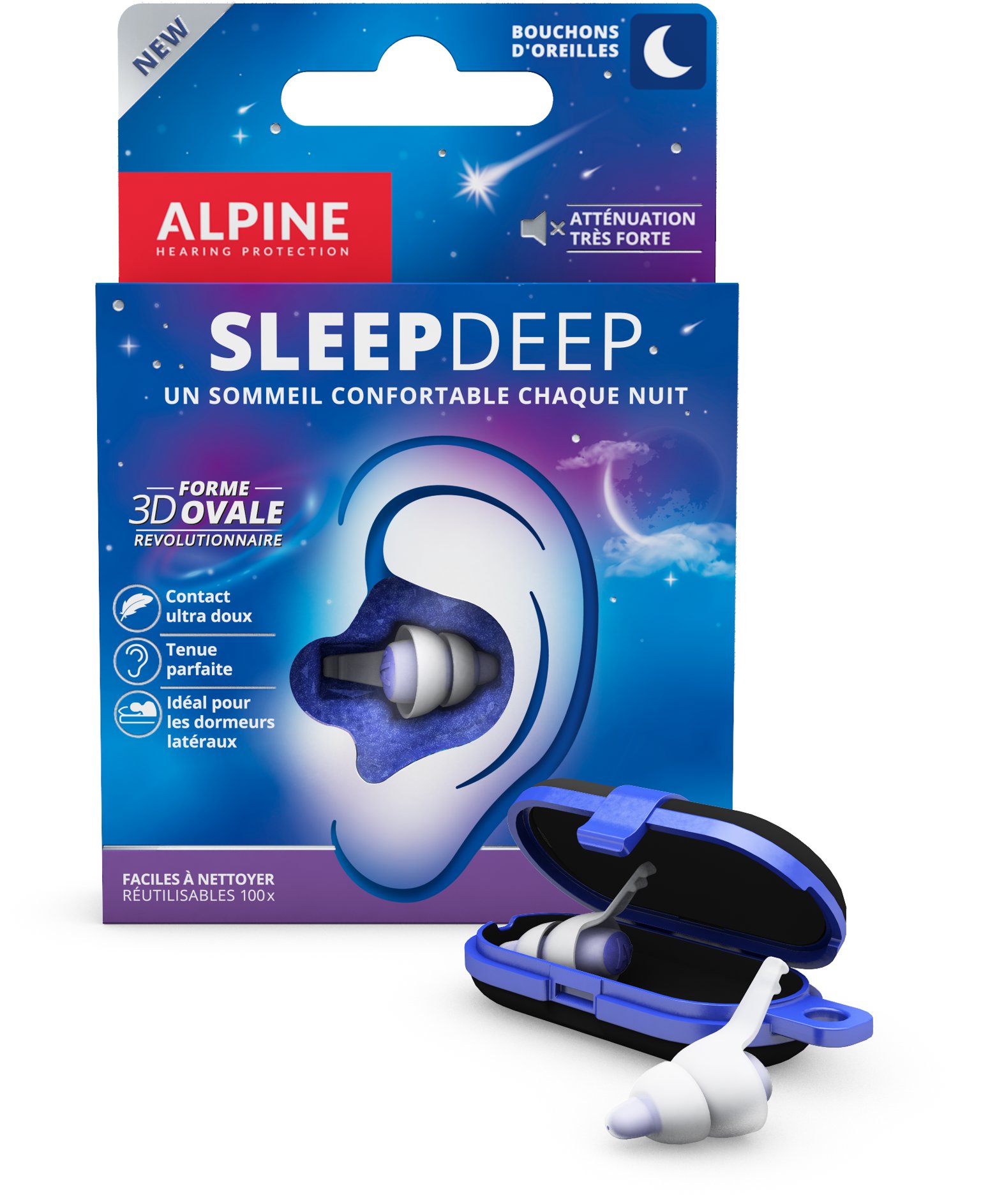 Alpine SleepDeep Špunty do uší na spaní, velikost S