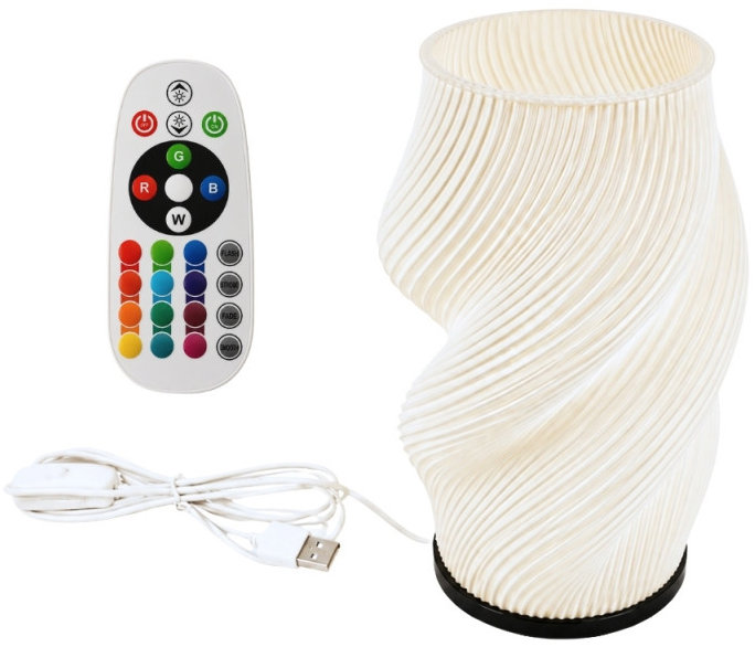 Verk 12448 Dekorativní LED RGB váza s osvětlením 2 v 1, dálkové ovládání, bílá
