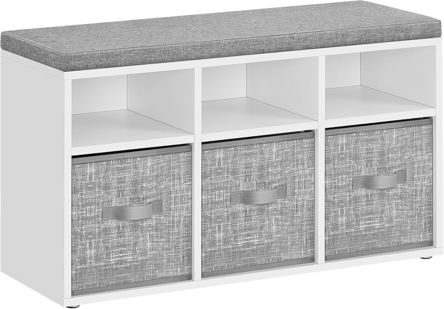 Songmics a Vasagle Botník se sedákem Lopy 87 cm bílý/šedý