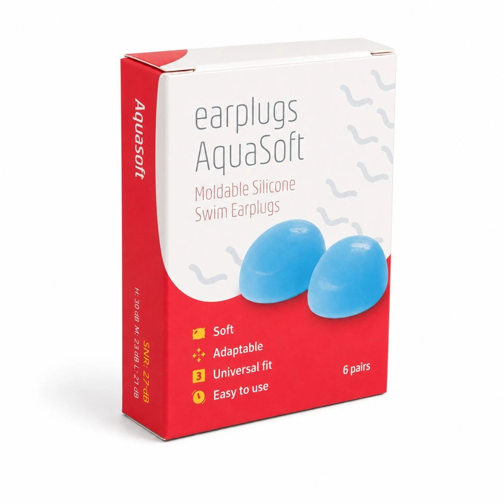Earplugs AquaSoft Špunty do uší do vody, 6 párů