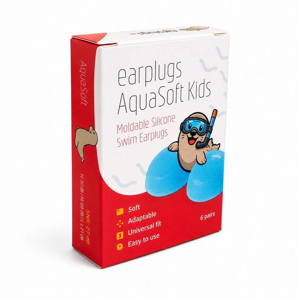 Earplugs AquaSoft Kids Špunty do uší do vody, 6 párů