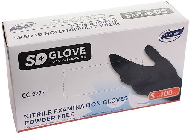 Intermarket SD GLOVE S 100 ks, nepudrované, černé, 3,5