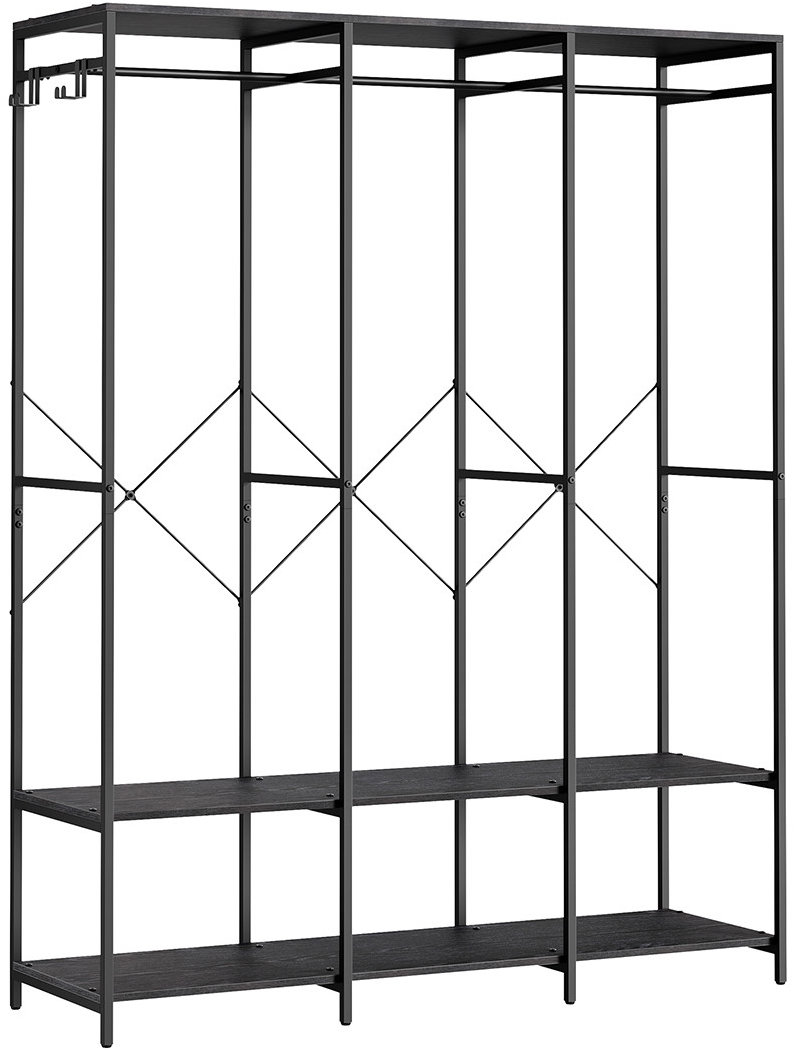 Songmics Otevřená šatní skříň Wigo 141 cm černá