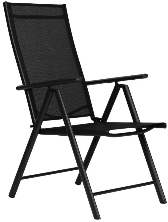 MultiGarden WR1652 Skládací zahradní křeslo s polohovacím opěradlem, černé