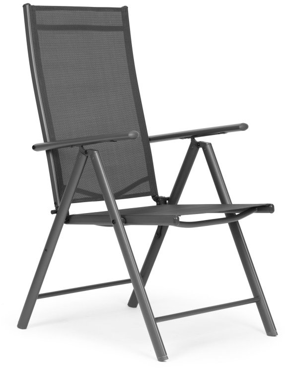 MultiGarden WR1652 Skládací zahradní křeslo s polohovacím opěradlem, šedé