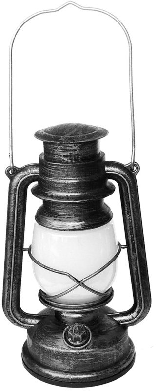 Verk 12452 Retro LED lucerna s efektem plamene, 3 režimy svícení, USB, šedá