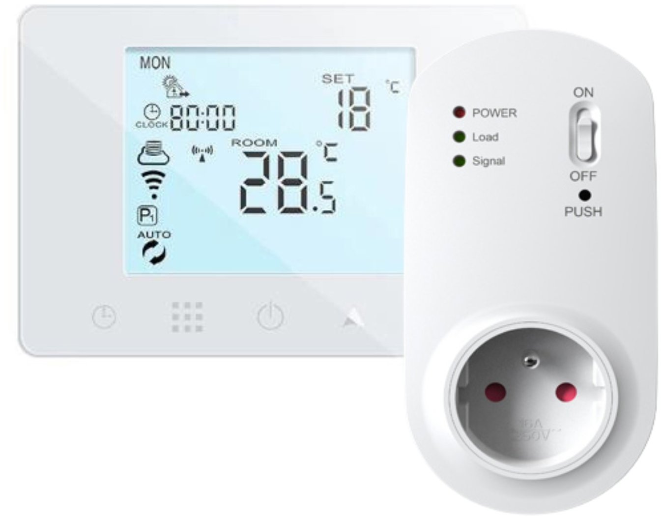 Auraton Orion 230V SET WiFi bezdrátový termostat s přijímačem, spínaná zásuvka