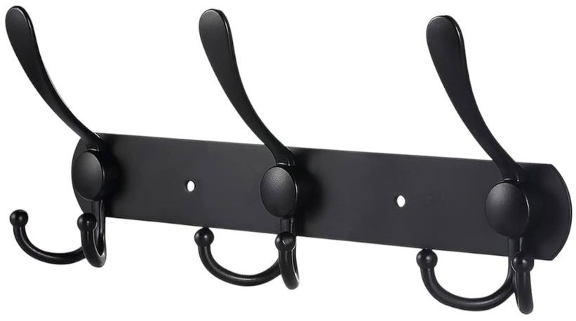 Intermarket Nástěnný věšák Enzo 25 cm, nerez, 3 háčky, černý