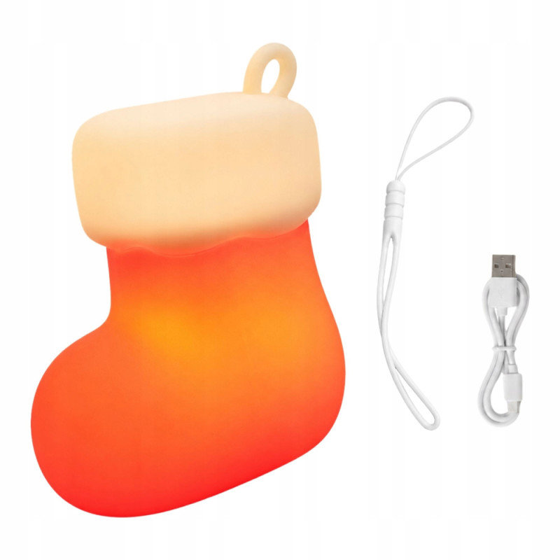 Verk 12411 LED noční lampička silikonová, USB, 3 režimy svícení, ponožka