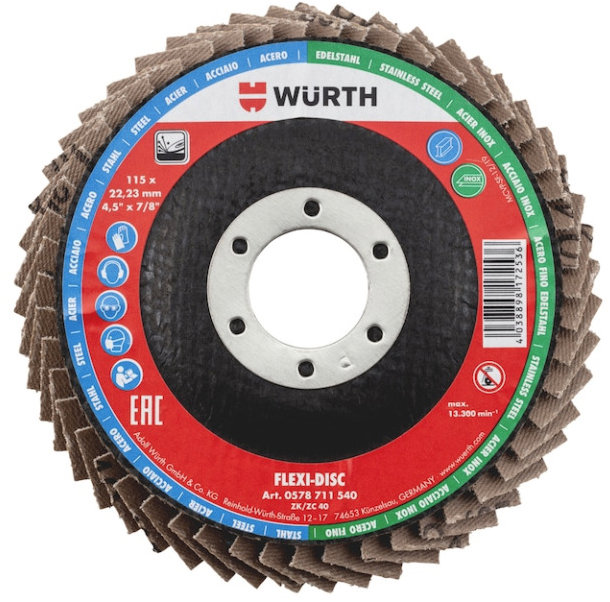 WÜRTH Lamelový brusný kotouč Flexi-disc 115mm, G40