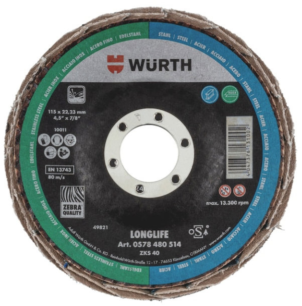 WÜRTH Lamelový brusný kotouč Longlife 125mm, G60