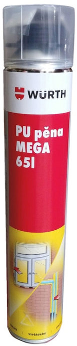 Würth 1K PU pistolová montážní pěna Mega 1000 ml