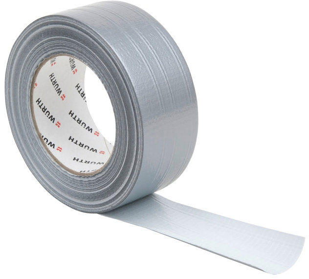 WÜRTH Lepicí páska z polyesterové tkaniny, stříbrná, 50 m × 50 mm