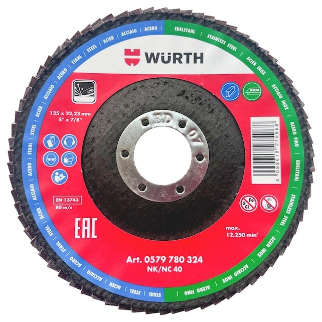 WÜRTH Lamelový brusný kotouč economy 125mm, G60, 10 ks