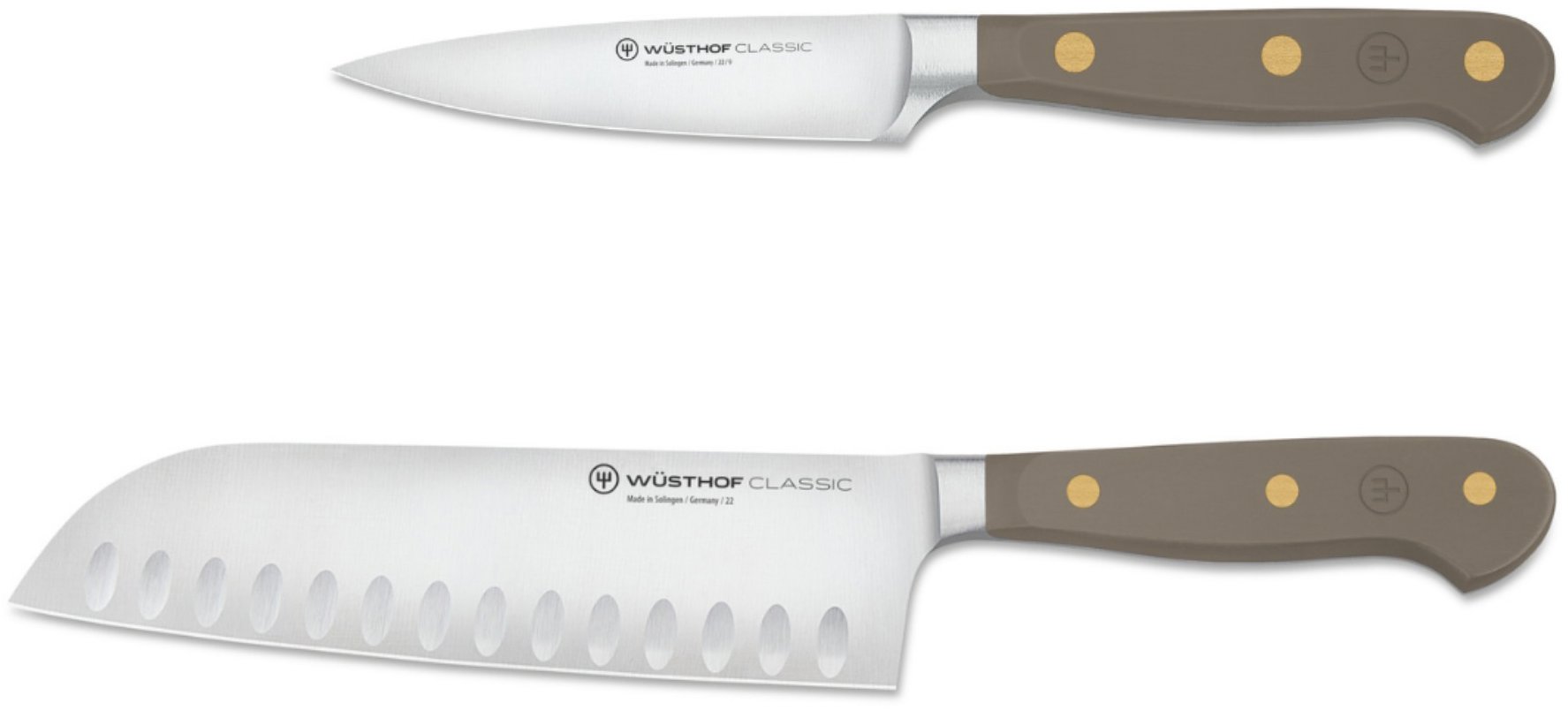 Wüsthof Sada 2 nožů CLASSIC COLOR Velvet Oyster Santoku a na zeleninu