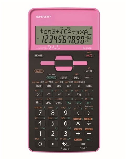 SHARP EL-531TH růžová - Praktický a spolehlivý kalkulačkový počítač
