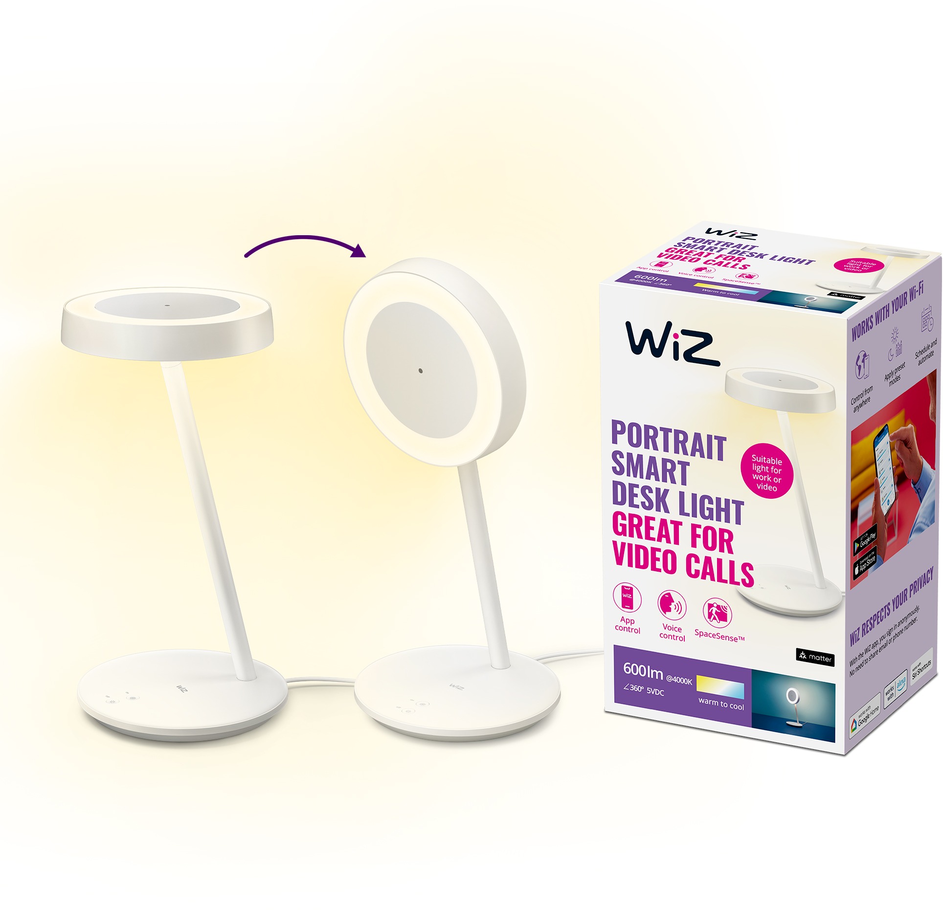 Wi-Fi BLE Portrait Desk Lamp EU