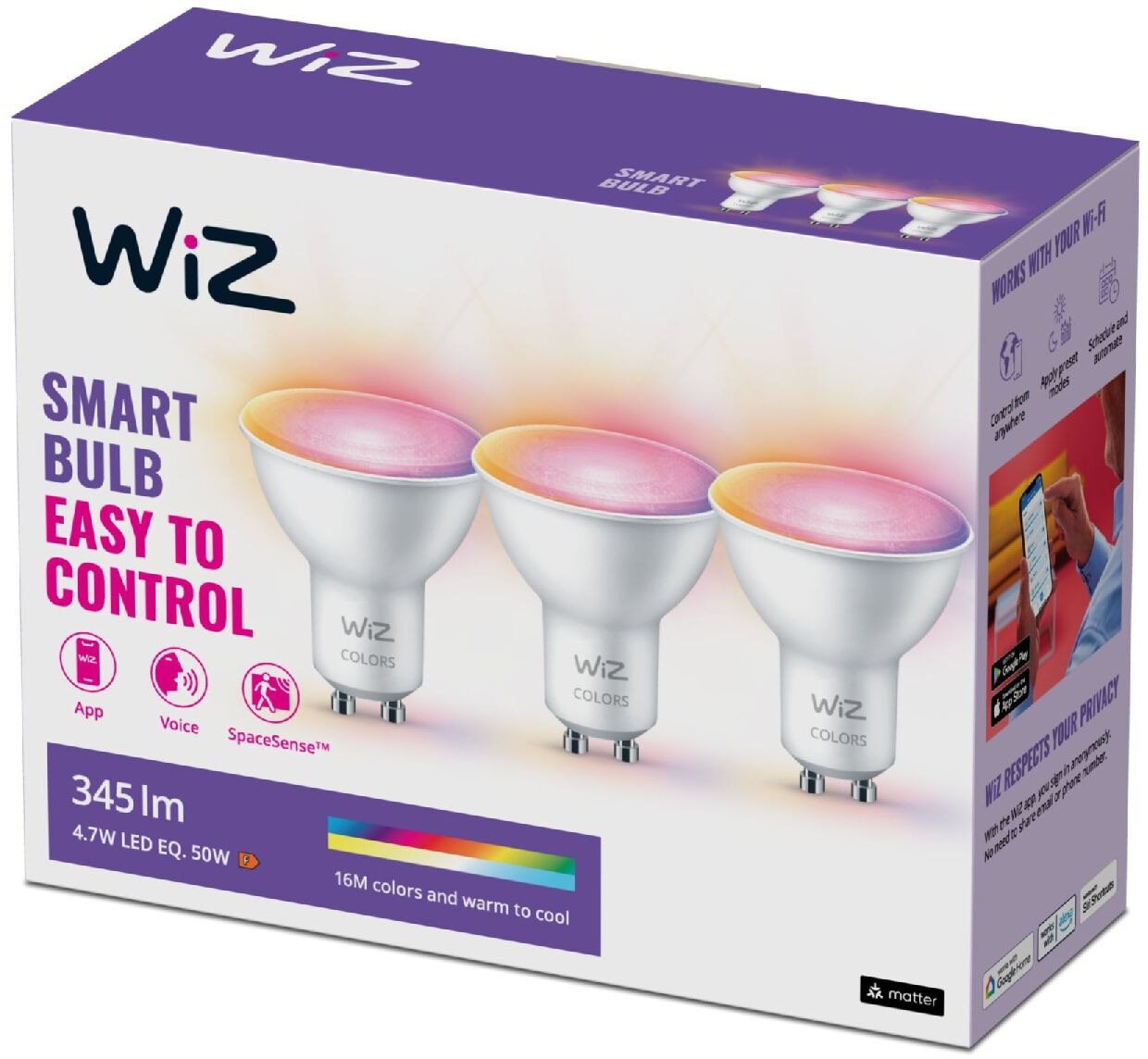 Wi-Fi BLE 50W GU10 922-65 RGB 3CT/6