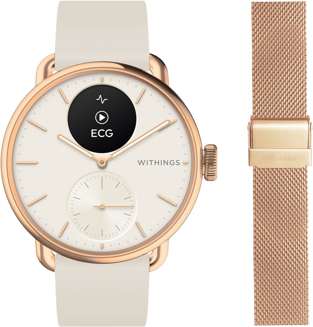 Withings ScanWatch 2 42mm Rose gold s milánským tahem