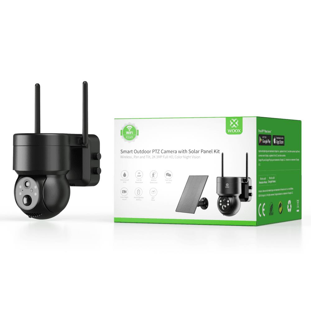 Woox R3569 Chytrá venkovní otočná WiFi kamera se solárním panelem