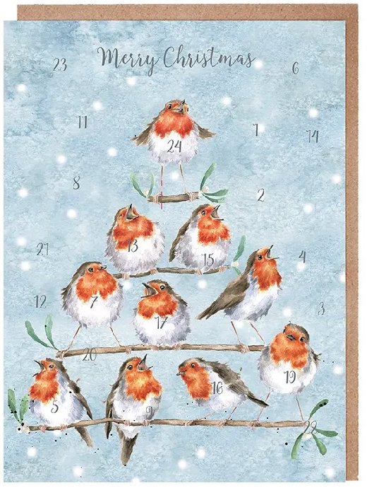 Přání s adventním kalendářem Červenky