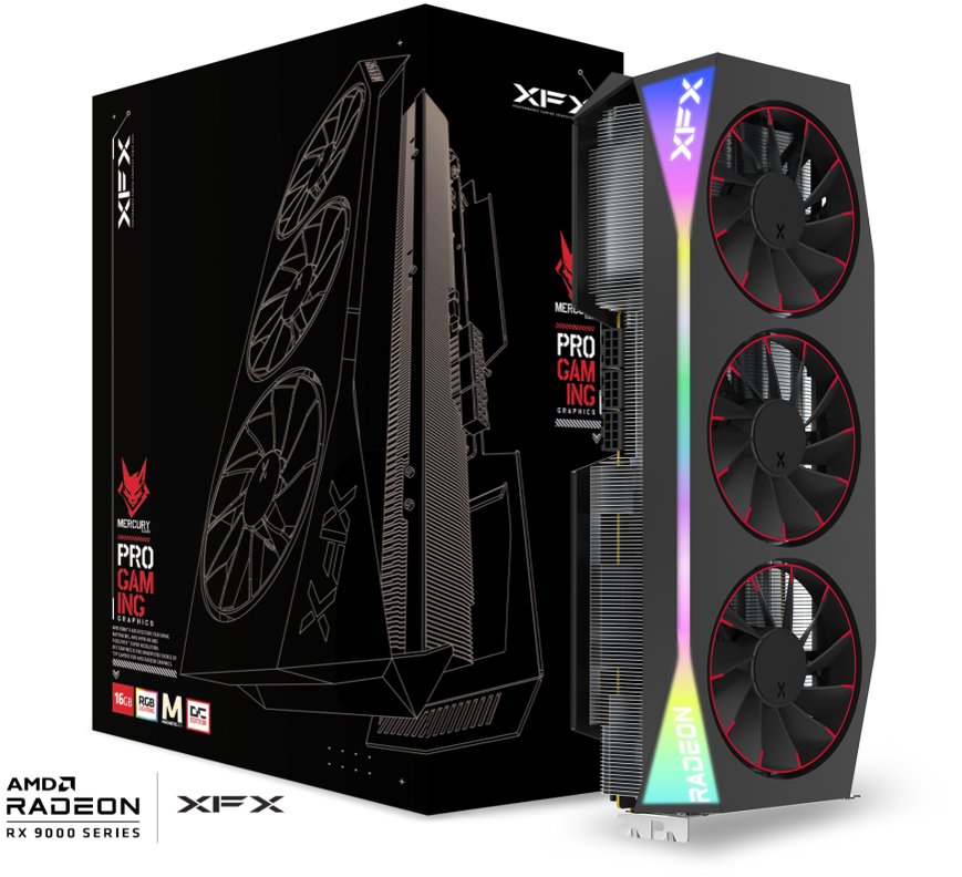 XFX Mercury AMD Radeon RX 9070 XT OC Magnetic Air 16G