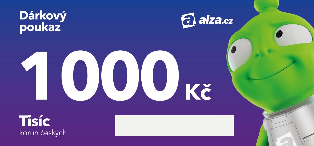 Tištěný dárkový poukaz Alza.cz na nákup zboží v hodnotě 1000 Kč