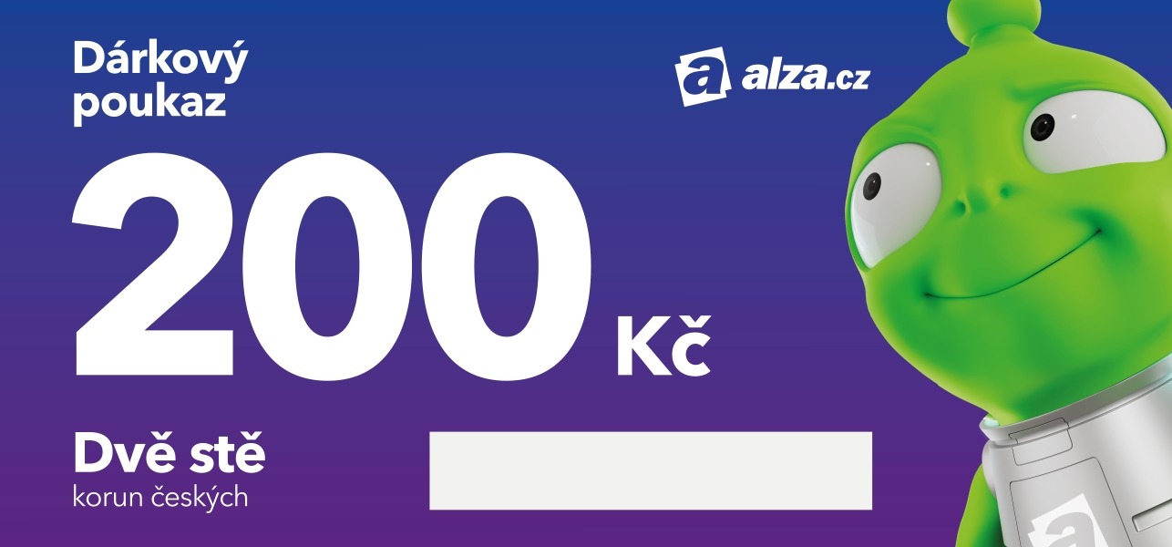 Elektronický dárkový poukaz Alza.cz na nákup zboží v hodnotě 200 Kč