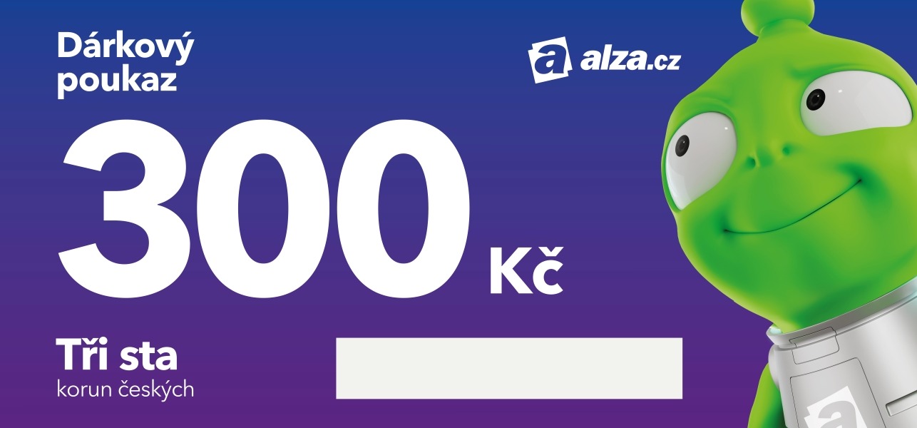 Elektronický dárkový poukaz Alza.cz na nákup zboží v hodnotě 300 Kč