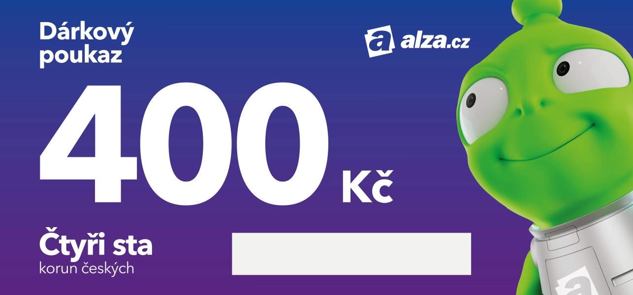 Elektronický dárkový poukaz Alza.cz na nákup zboží v hodnotě 400 Kč