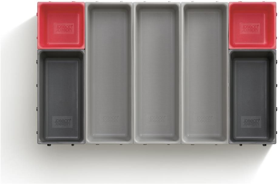 JOSEPH JOSEPH Duo Blox 7 851675 Variabilní organizér do zásuvky šedý/červený