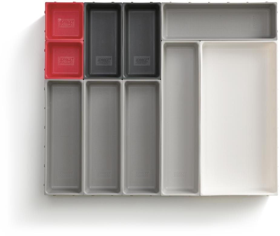 JOSEPH JOSEPH Duo Blox 10 851676 Variabilní organizér do zásuvky šedý/červený