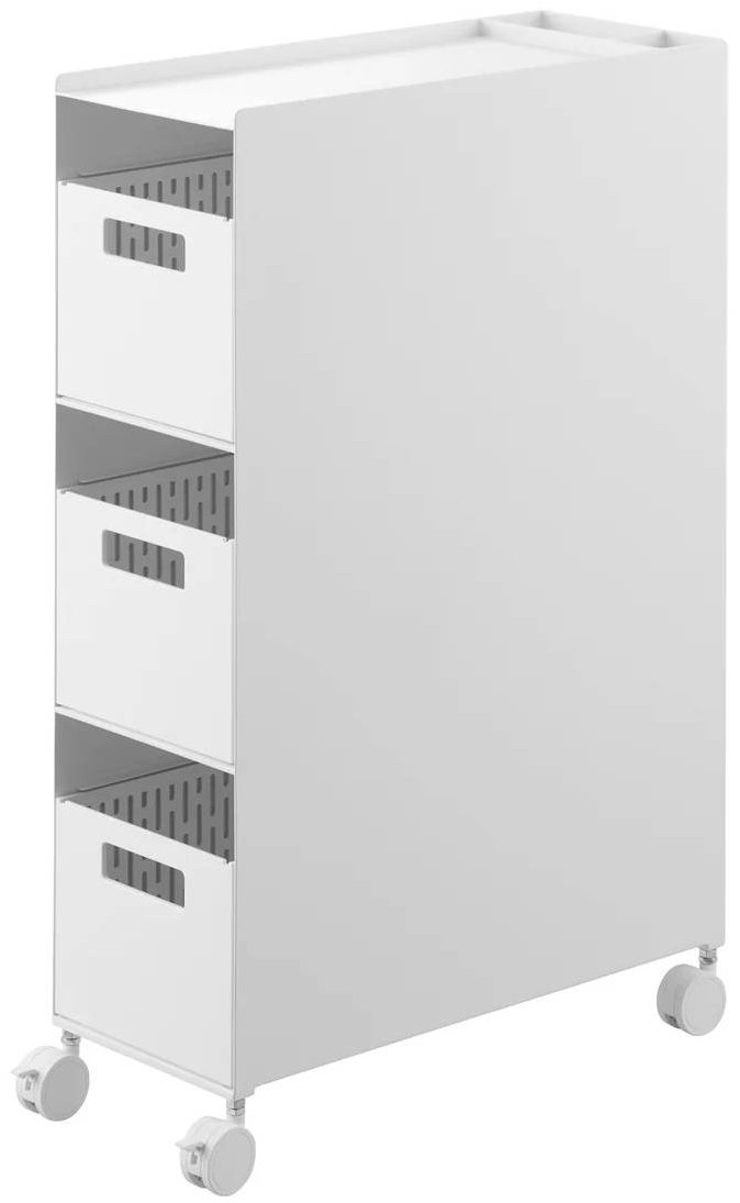 Yamazaki Tower 10015 Multifunkční vozík s košíky, bílý