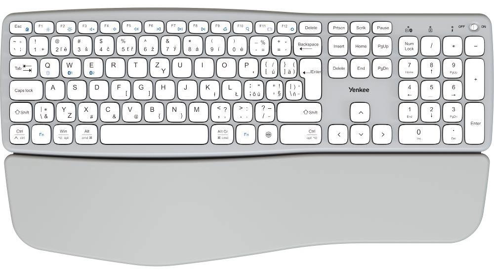 YENKEE YKB 2100 CSGY WL SWIFT bezdrátová klávesnice s podsvícením