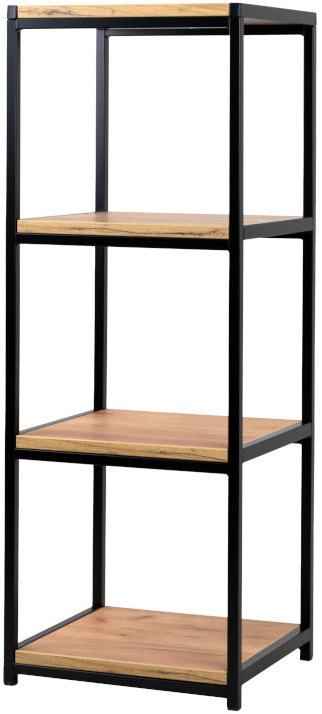 YLD Policový regál CINDRE 33 × 30 × 95 cm, kov/dřevo, 4místný