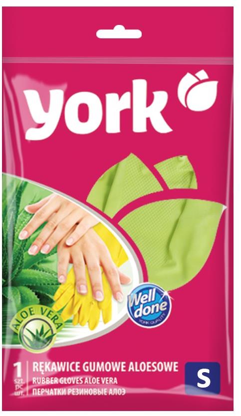 York Rukavice gumové s aloe vera, vel. S