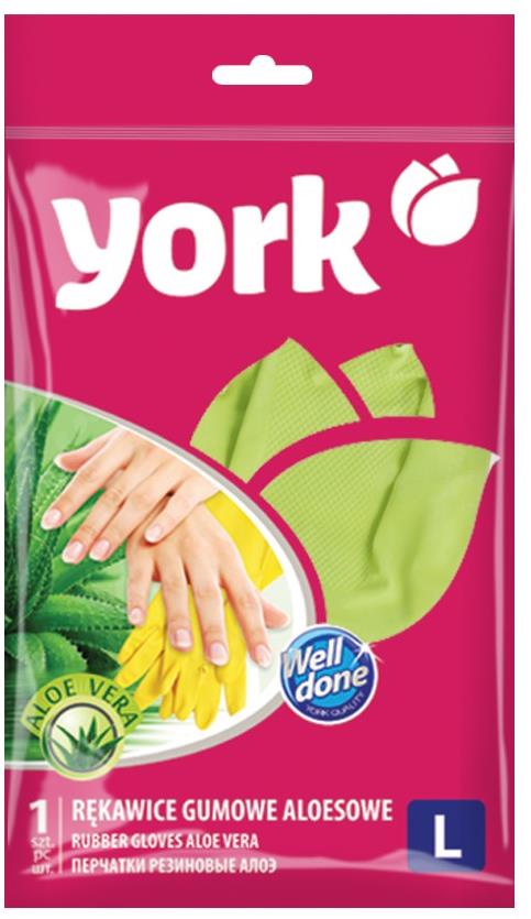 York Rukavice gumové s aloe vera, vel. L