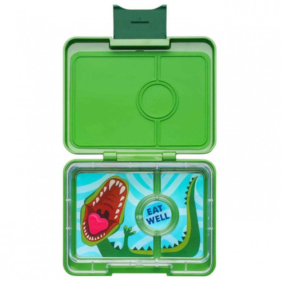Yumbox Nepropustný svačinový box 3 sekce Snack - Jurassic Green Dinosaur