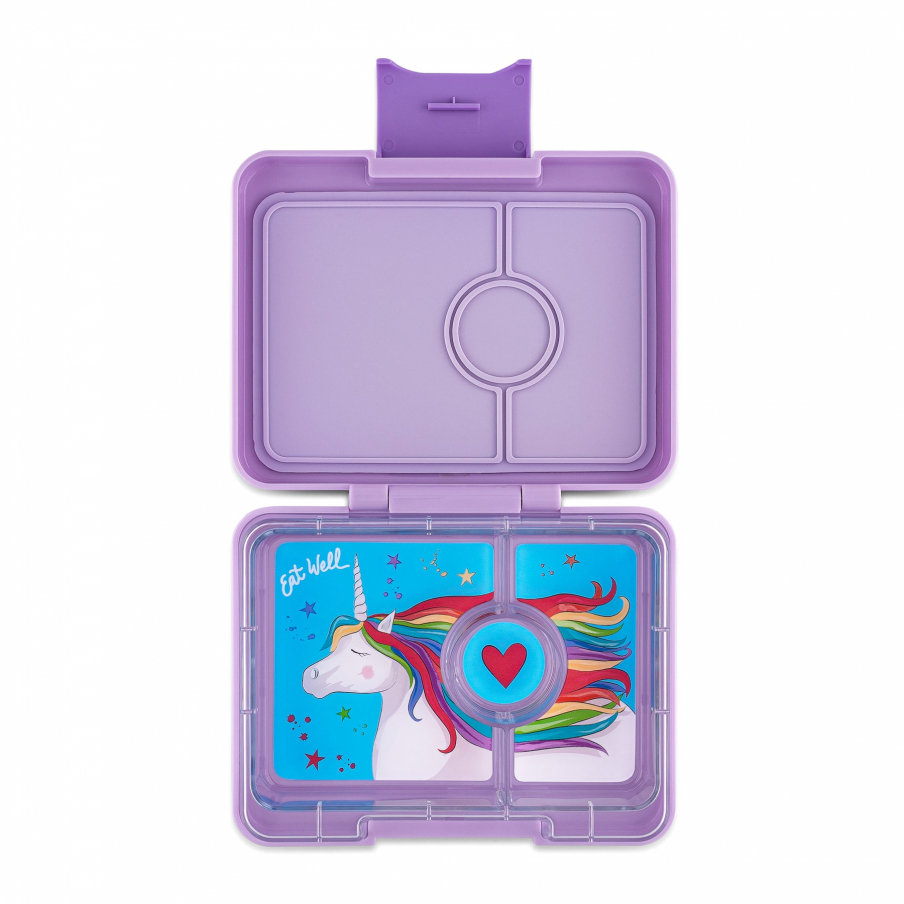Yumbox Nepropustný svačinový box 3 sekce Snack - Lavande Purple Unicorn