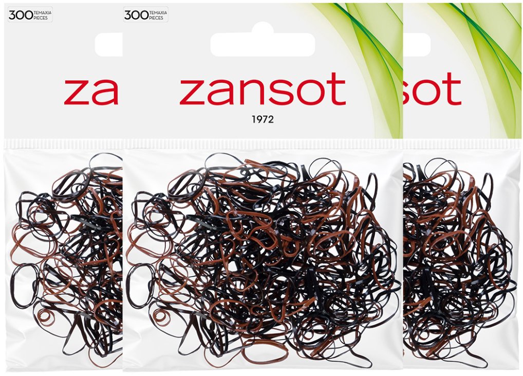 Zansot 3× mini gumičky do vlasů, 300 ks, černé