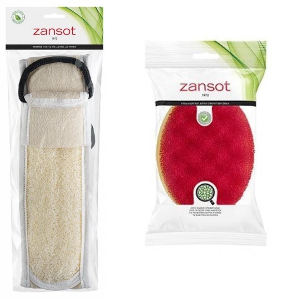 Zansot Peeling na záda s egyptskou lufou + Oboustranná oválná tělová houba