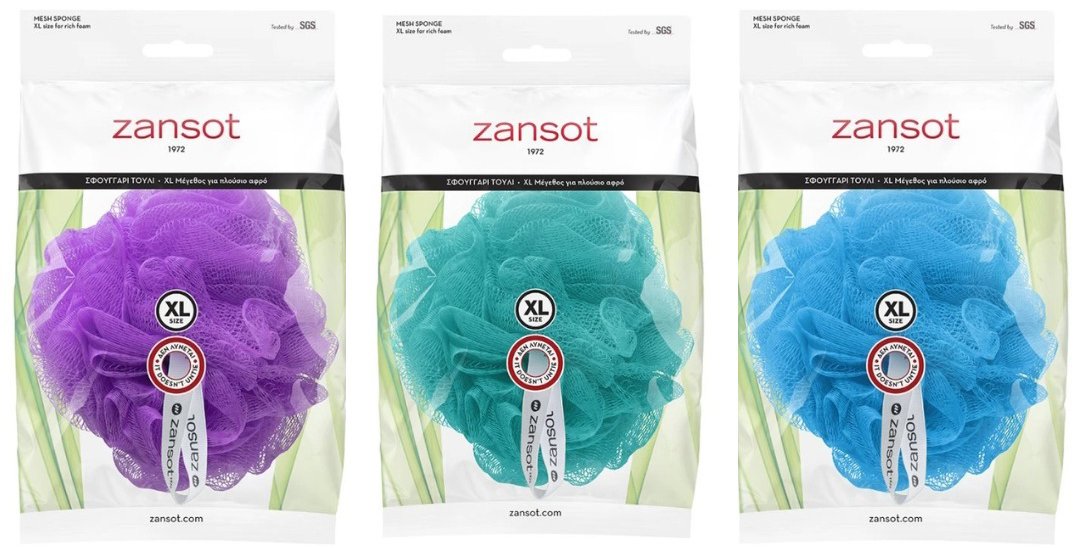 Zansot 3 × Extra velká síťovaná houba, vícebarevná 2