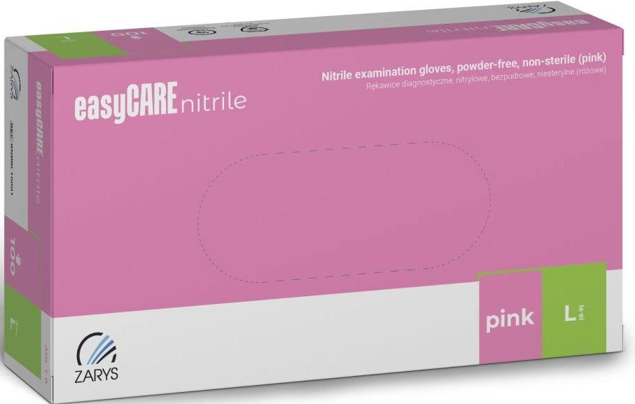 Zarys Nitrilové rukavice L 100 ks EASYCARE, růžové