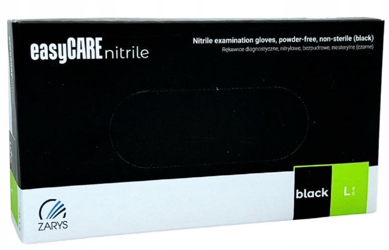 Zarys Nitrilové rukavice L 100 ks EASYCARE, černé
