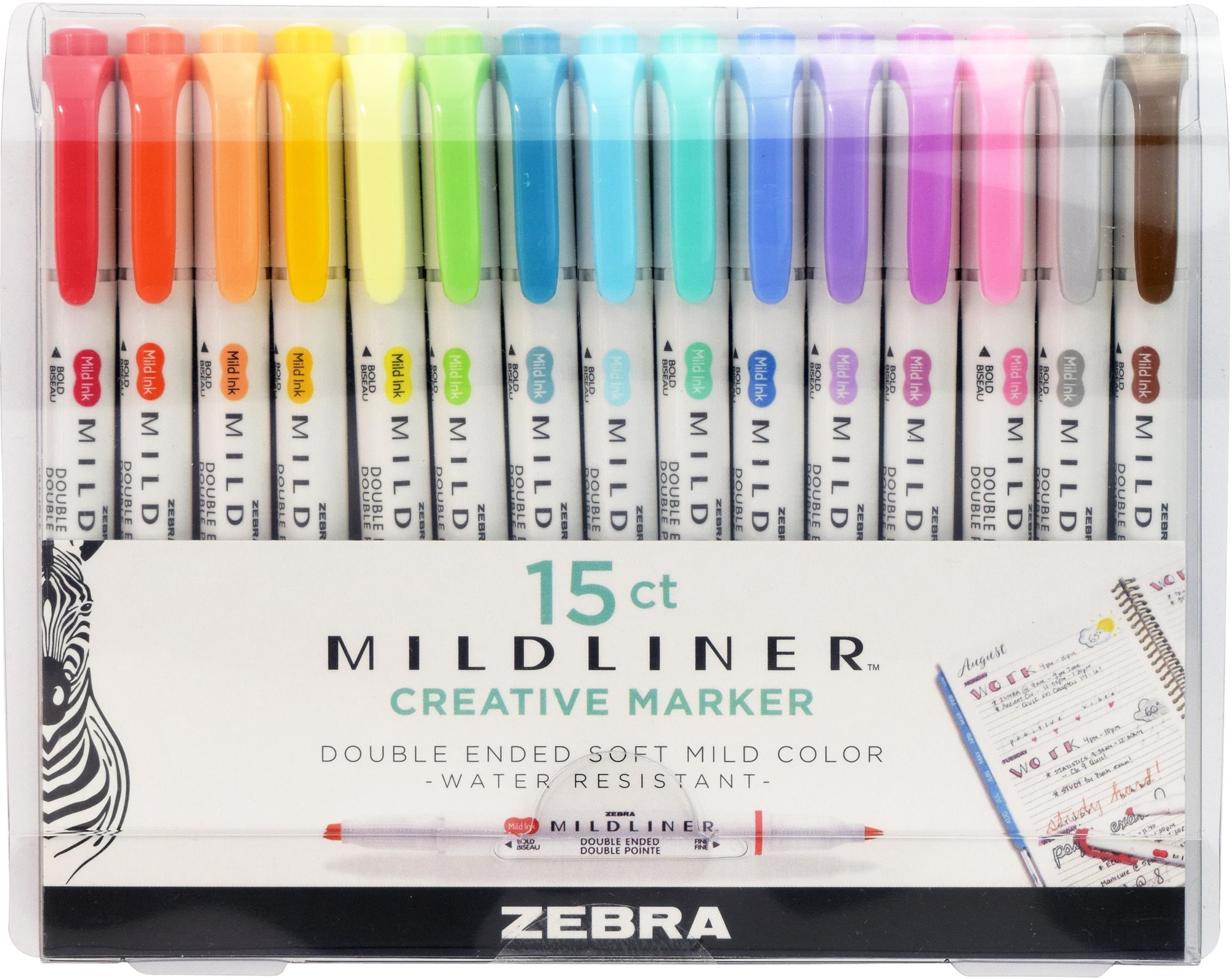 ZEBRA PEN Mildliner oboustranný - sada 15 ks