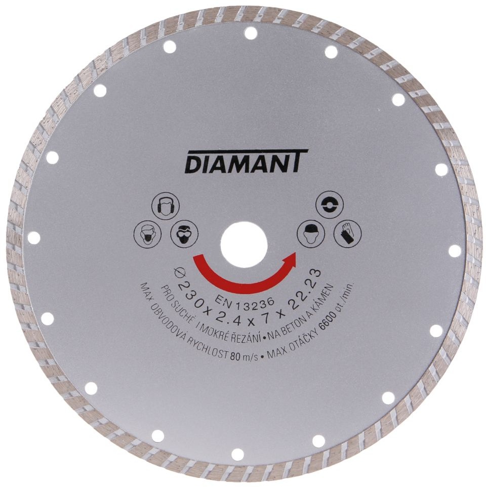 Kotouč diamantový turbo O 230 x 22.2 mm, DIAMANT