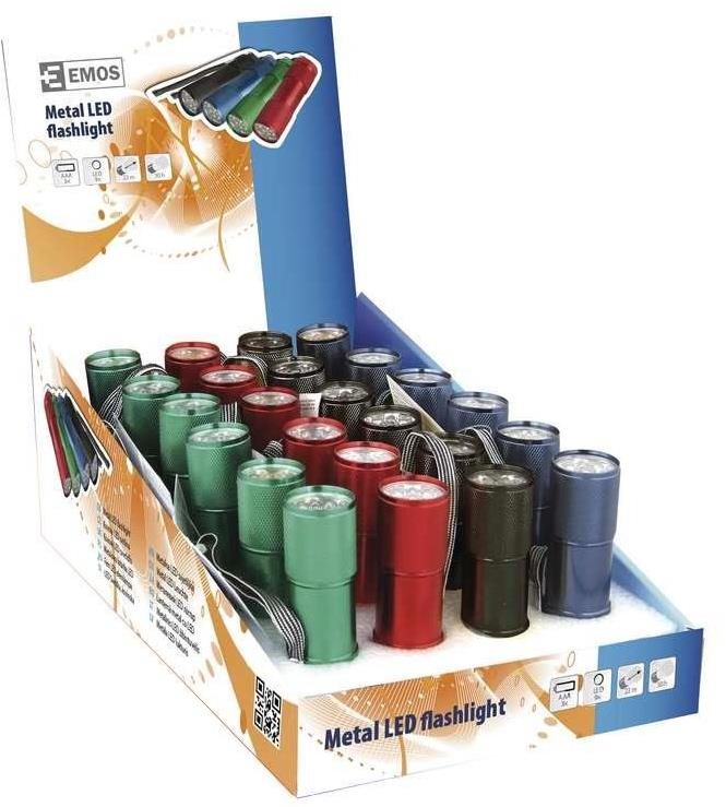 Svítilna 9 LED kovová, na 3 x AAA