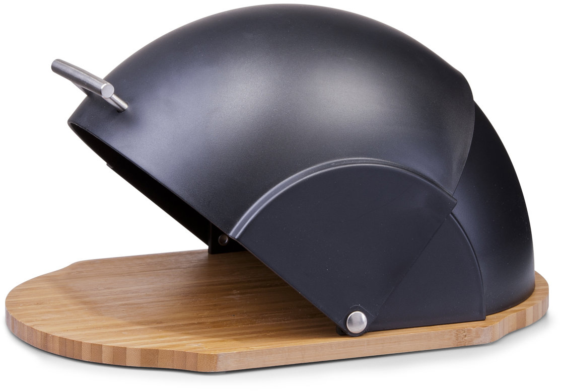 ZELLER Chlebník černý oválný bambus, plast, 37 × 26 × 20,5 cm
