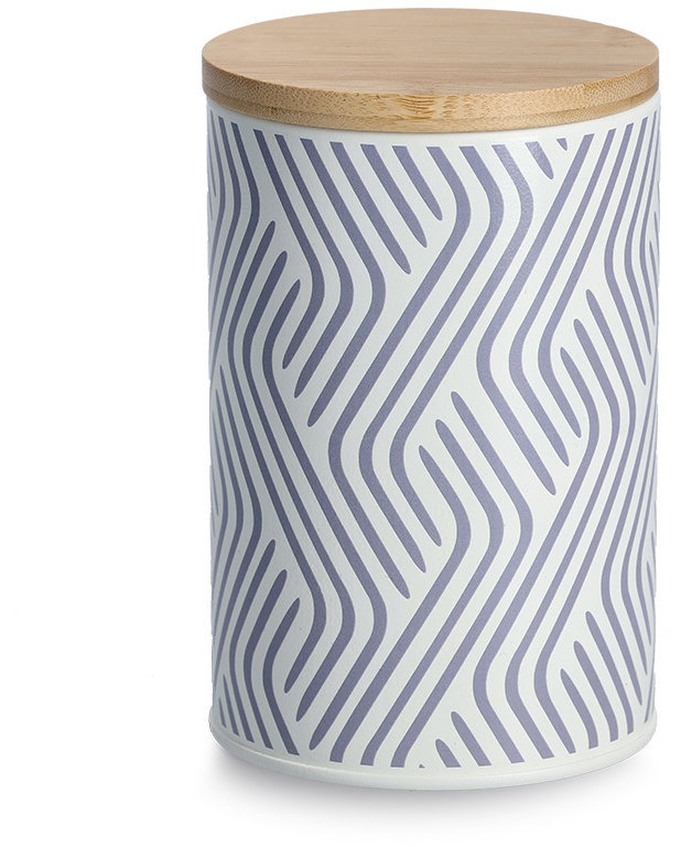 Zeller Kovová dóza s bambusovým víkem 1 l, 10,5 × 16,5 cm, lila