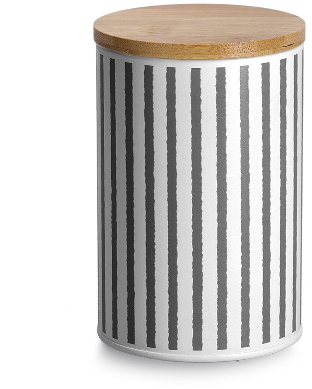 Zeller Kovová dóza s bambusovým víkem 1 l, 10,5 × 16,5 cm, černá